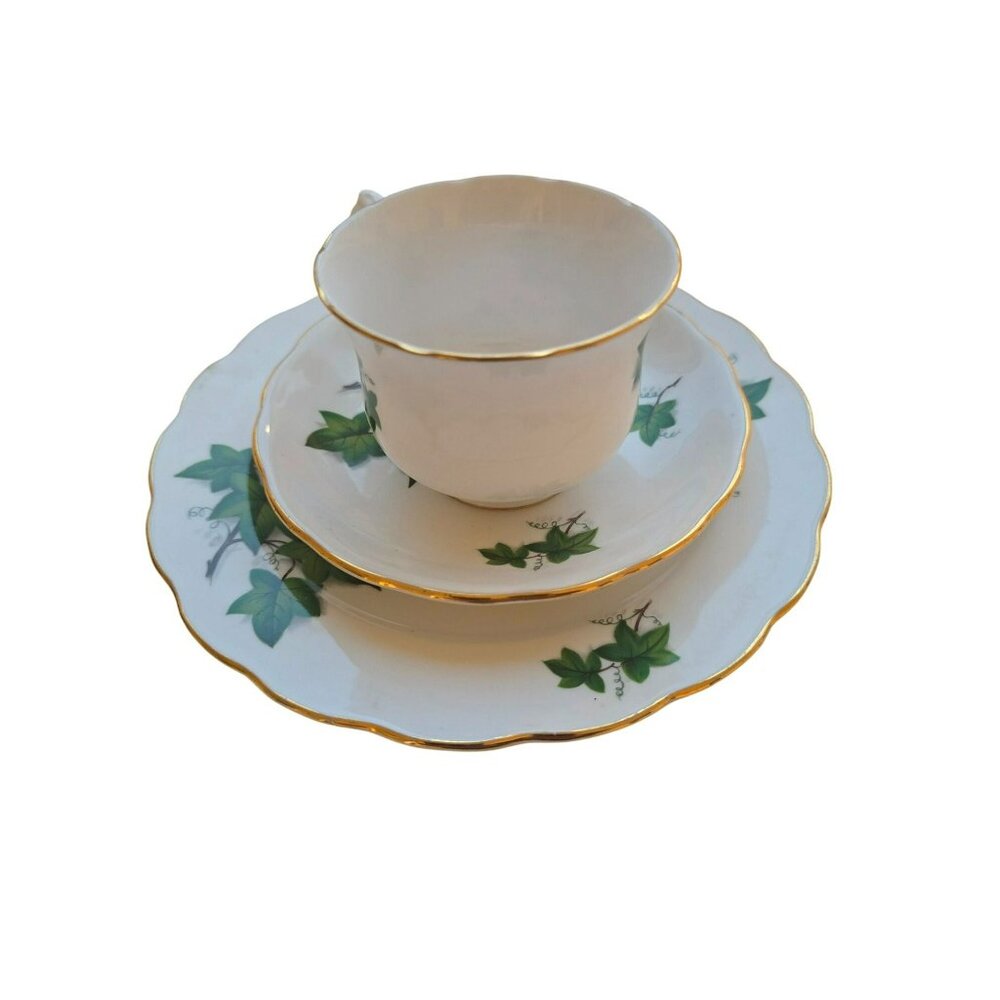 VTG Christmas Three Piece Set Royal Staffordshire England Kent Bone China